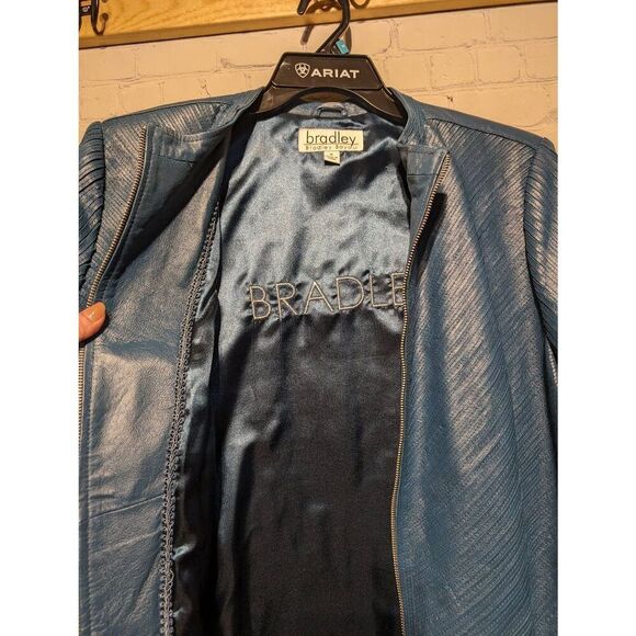 Bradley Bayou designer leather fitted jacket 1X - Picture 5 of 5